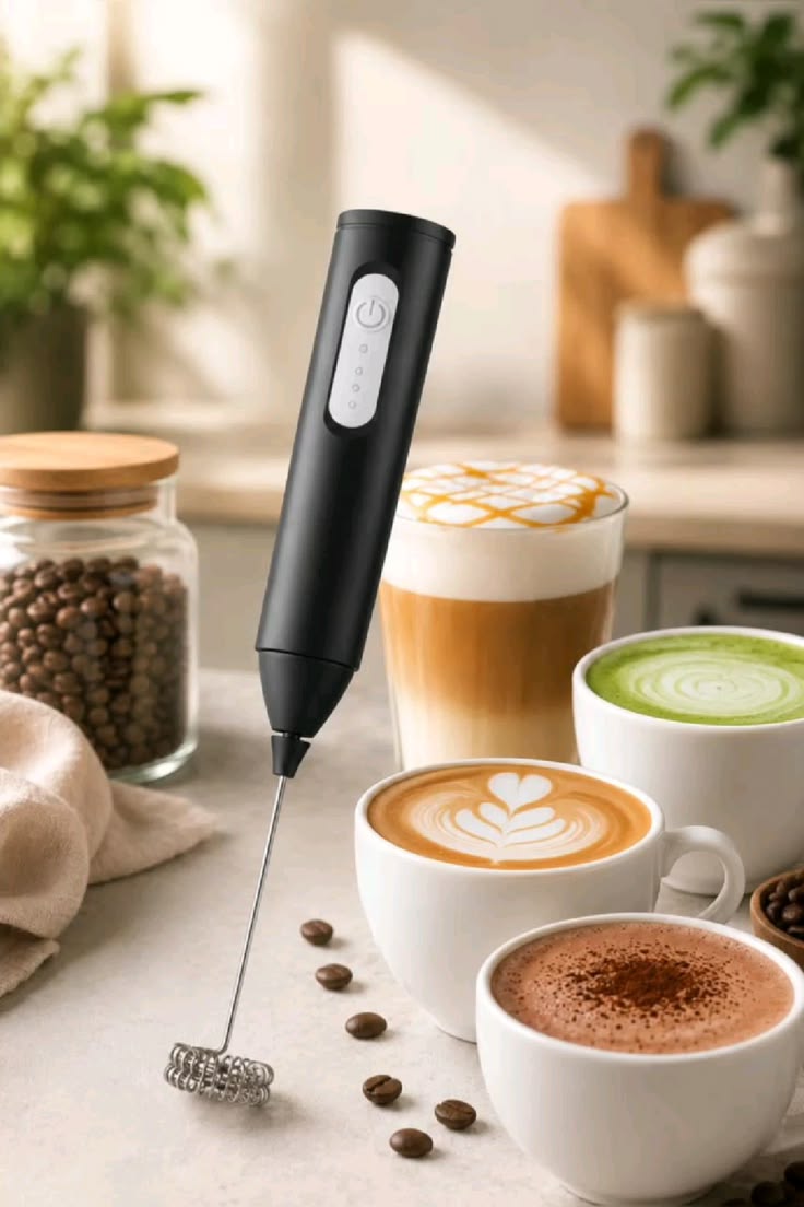 ☕ USB Rechargeable Electric Milk Frother – Perfect Café-Style Foam in Seconds