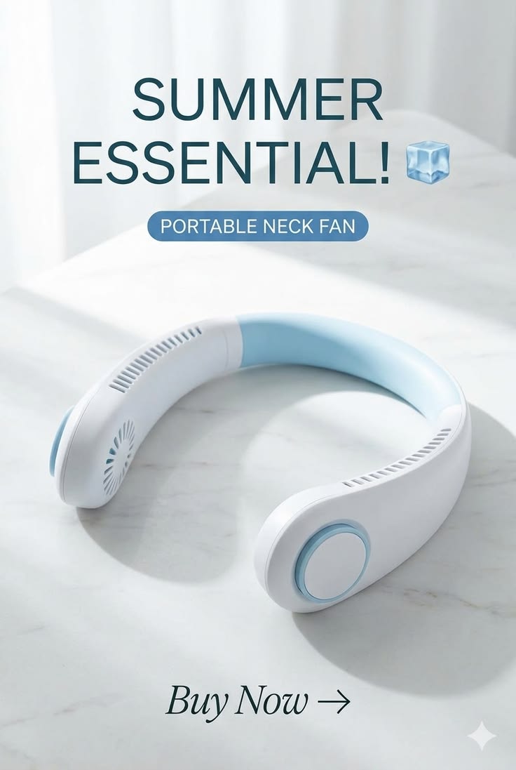 Portable Neck Fan – Stay Cool Anywhere, Anytime!