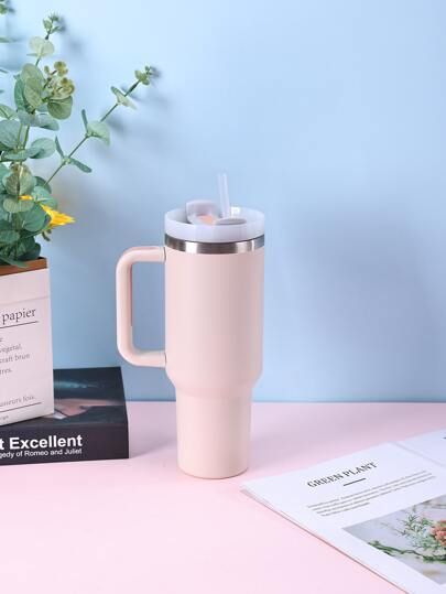 Premium Insulated Stainless Steel Tumbler with Handle & Straw – Keep Drinks Hot & Cold for Hours
